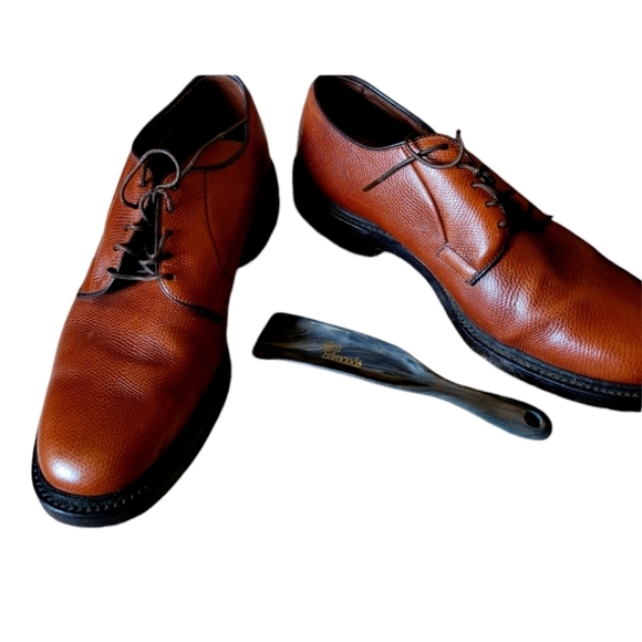 Allen Edmonds Leeds Lace Up Brown Pebble Grain Leather Derby Dress Shoes Size 7D main image 8